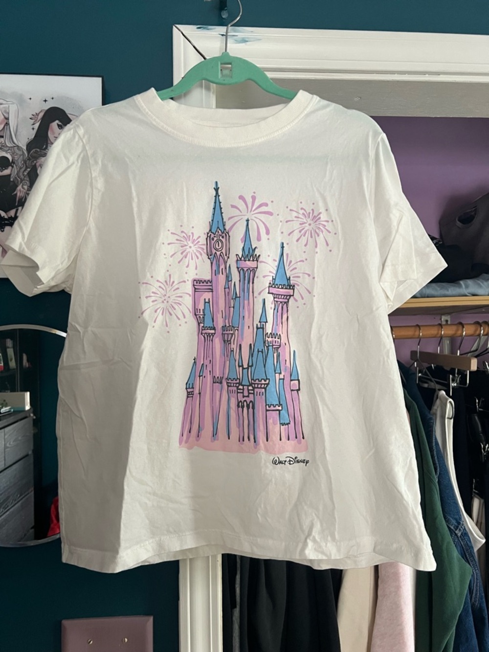 Disney White Castle Graphic Tee - Pink & Blue